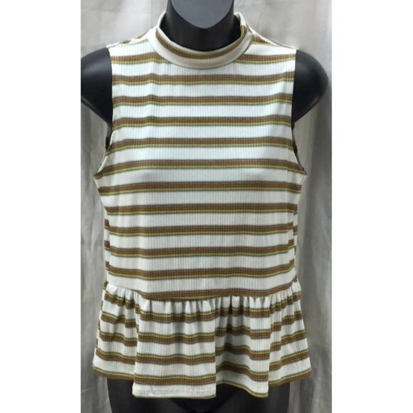 Ragdoll Top Large White Stripe Peplum Women New - Picture 1 of 5